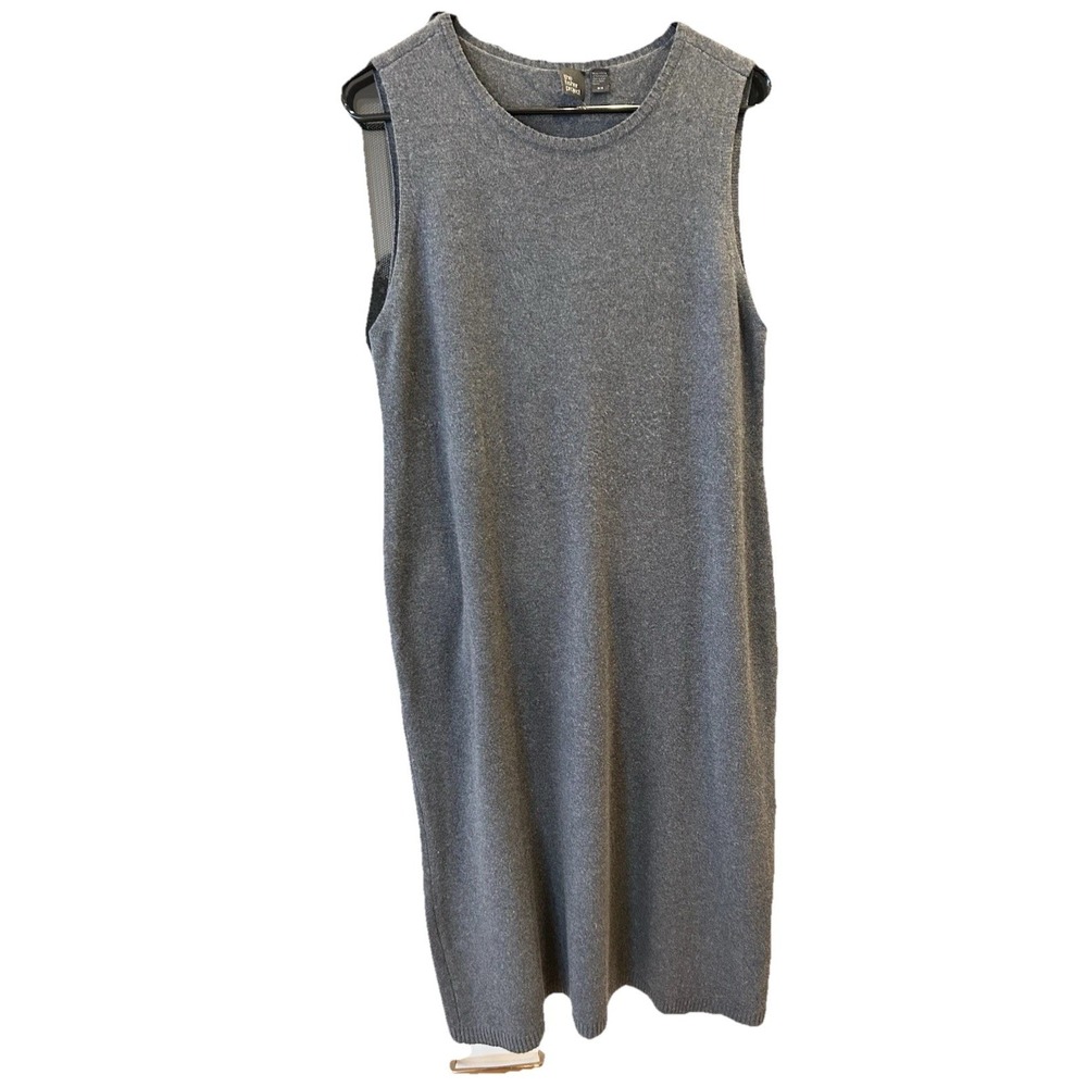 Eileen Fisher Wool Midi Dress‎ M Gray Capsule Sleeveless Jumper